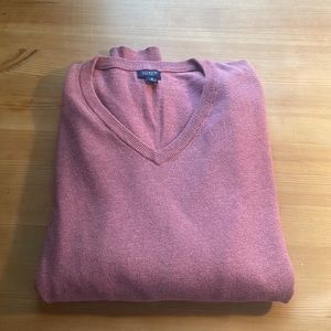 (S) Rose “salmon” J. Crew cotton V neck sweater